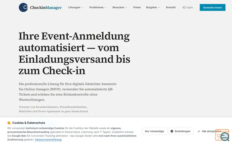 Screenshot of CheckinManager