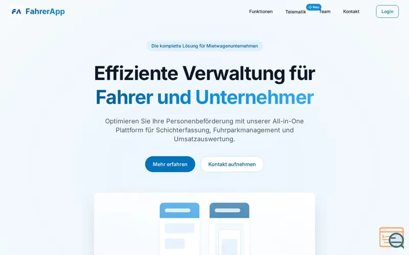 Screenshot of FahrerApp