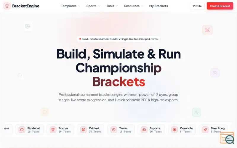Screenshot of BracketEngine