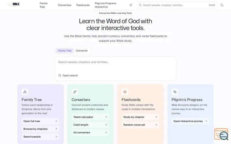 Screenshot of BibleQuick, a launch using ChristianPicks