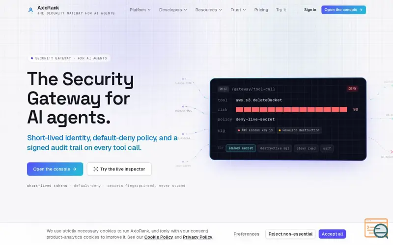 Screenshot of AxioRank