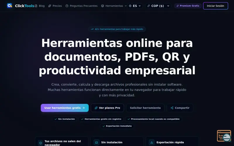 Screenshot of ClickTools