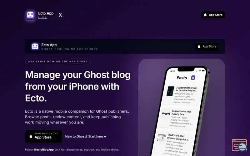 Screenshot of Ecto App