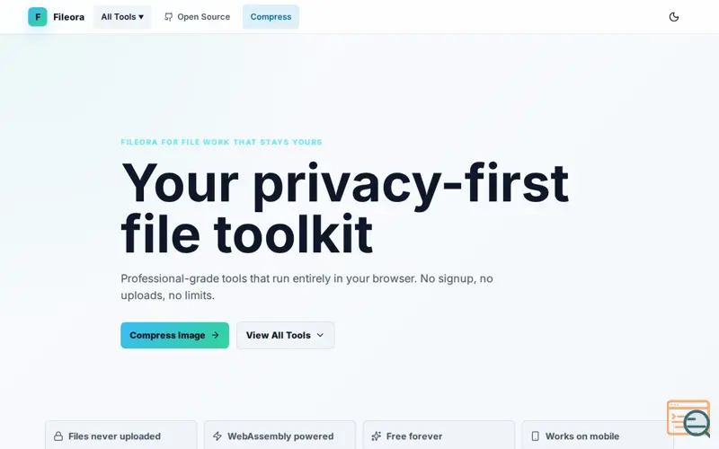 Screenshot of Fileora — Free Online File Tools