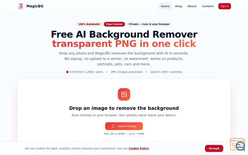 Screenshot of  MagicBG  : Free AI Background Remover