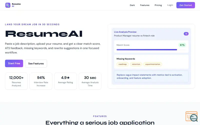 Screenshot of ResumeAI