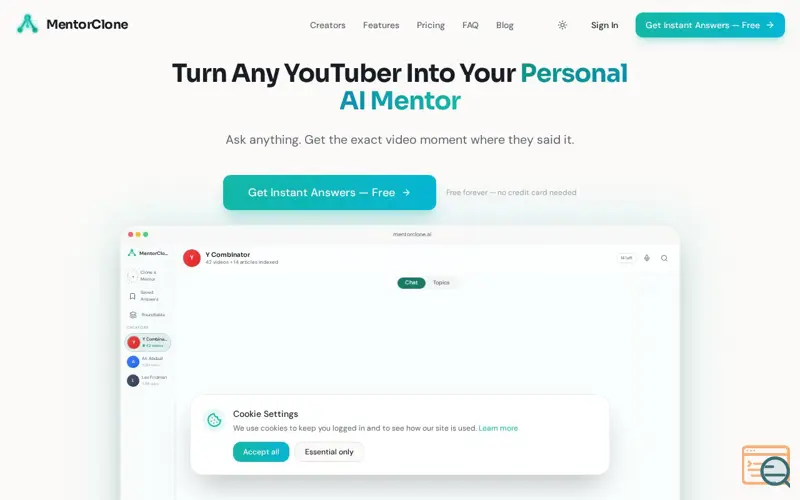 Screenshot of MentorClone