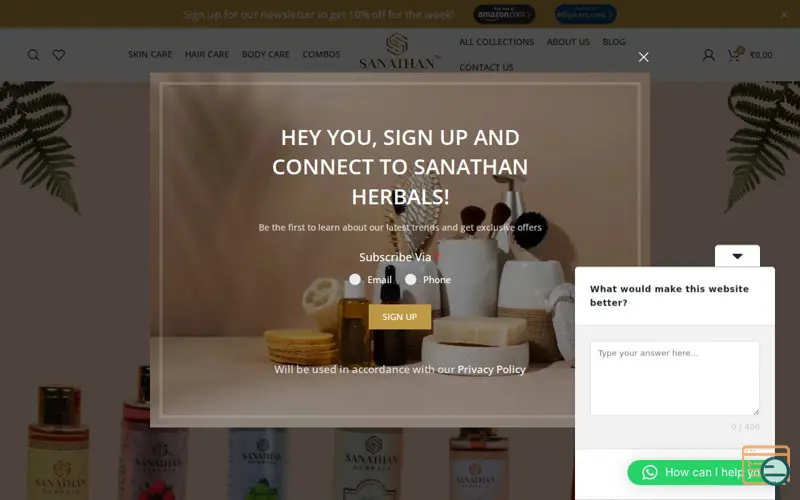 Screenshot of Sanathan Herbals -, a launch using WebHostBox DNS