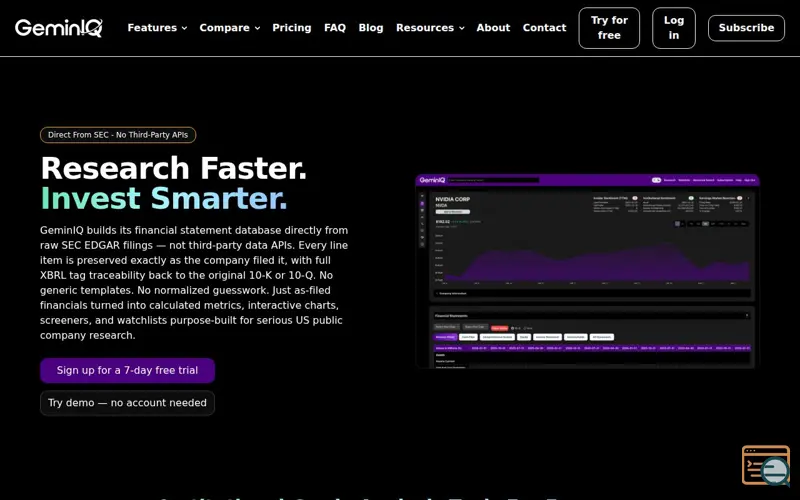 Screenshot of GeminIQ