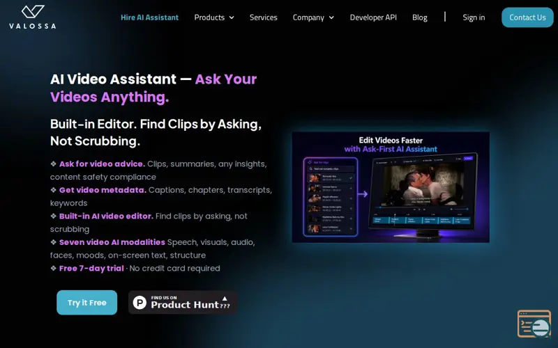 Screenshot of Valossa Assistant