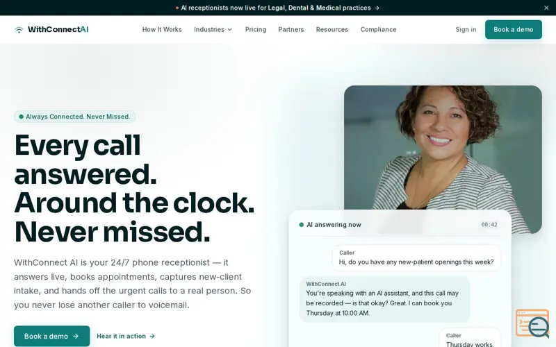 Screenshot of WithConnect AI