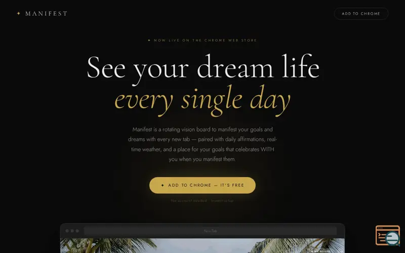 Screenshot of Manifest Chrome Extension