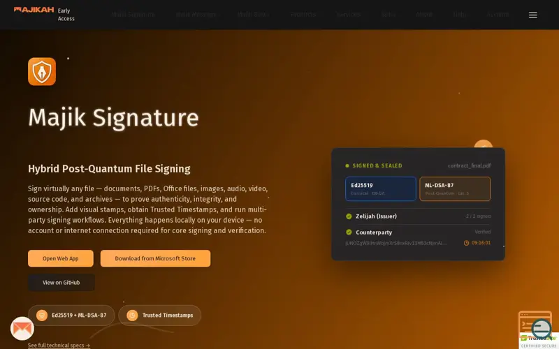Screenshot of Majik Signature