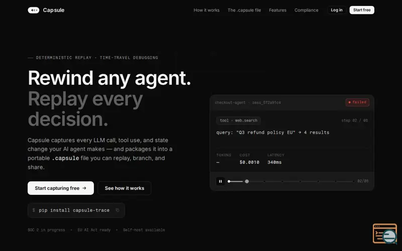 Screenshot of Capsule