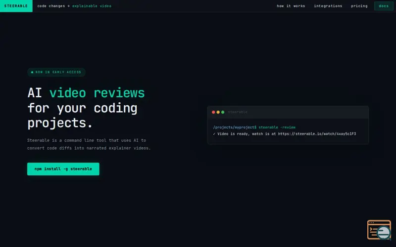 Screenshot of Steerable