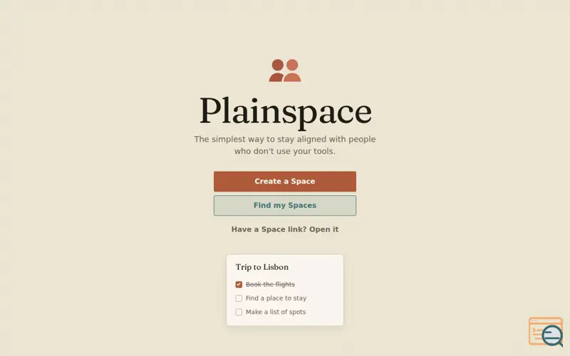 Screenshot of Plainspace