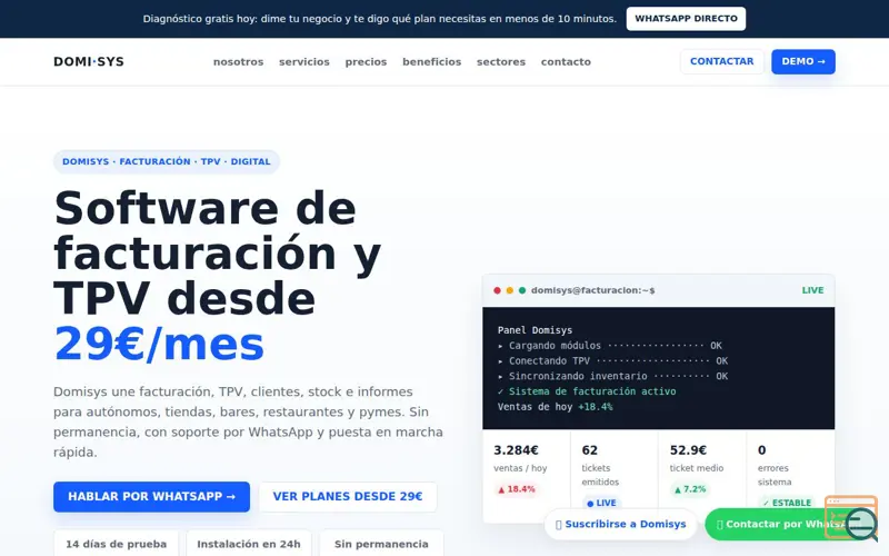 Screenshot of Domisys