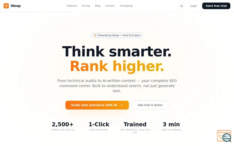 Screenshot of Woop AI