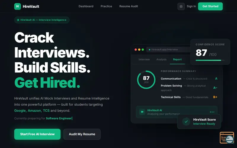 Screenshot of HireVault