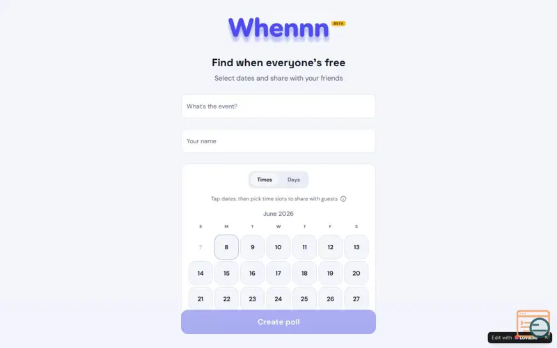 Screenshot of Whennn