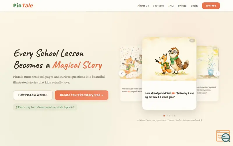 Screenshot of PinTale
