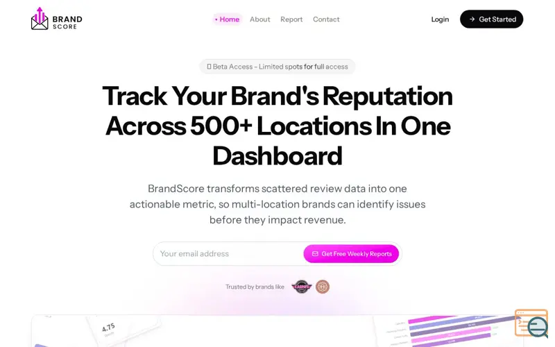 Screenshot of Brandscore