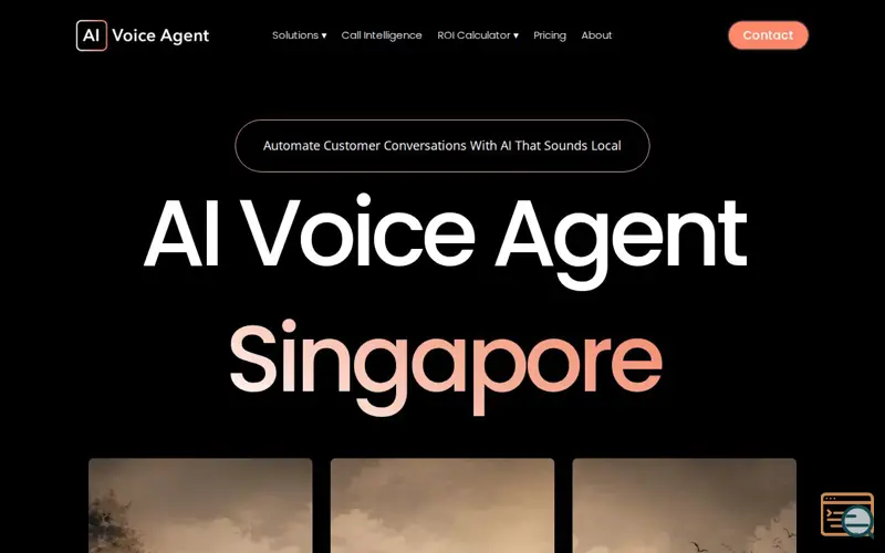 Screenshot of AI Voice Agent Singapore, a launch using Animate.css