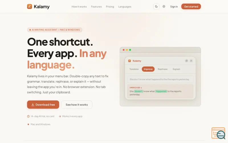 Screenshot of Kalamy