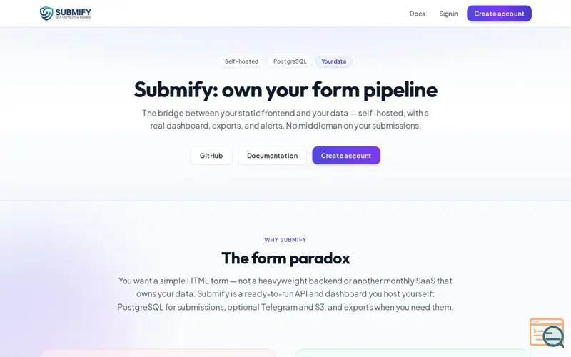 Screenshot of Submify