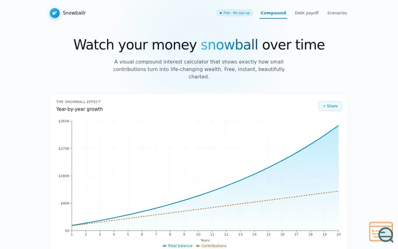 Screenshot of Snowballr