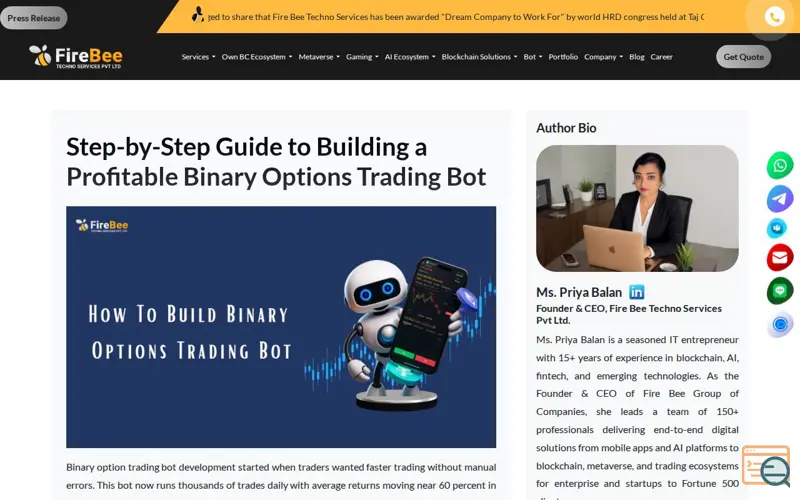 Screenshot of Binary Options Trading Bot
