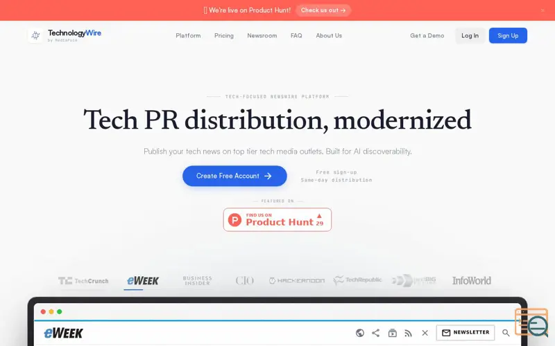 Screenshot of TechnologyWire