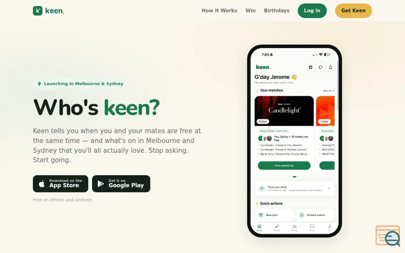 Screenshot of Keen Social