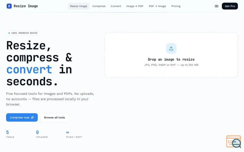 Screenshot of Resize Image