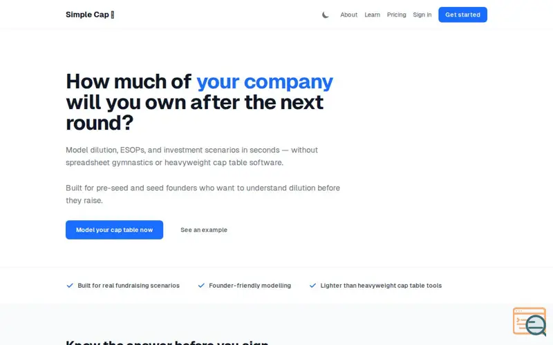 Screenshot of Simple Cap