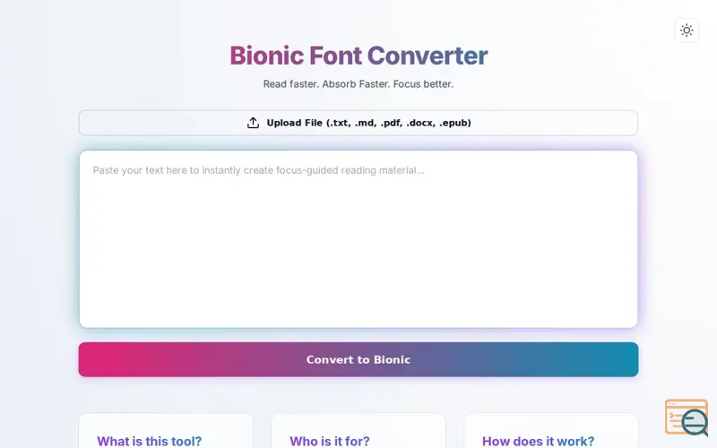 Screenshot of Bionic Font Converter