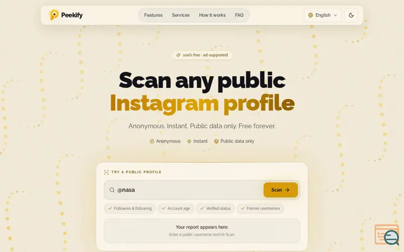 Screenshot of Peekify