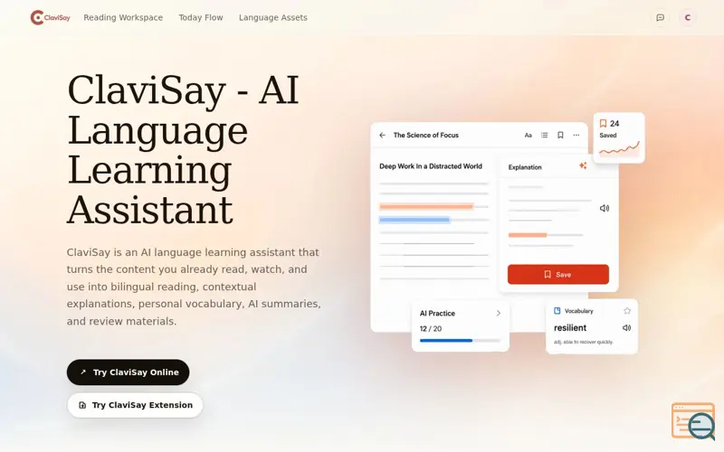 Screenshot of ClaviSay