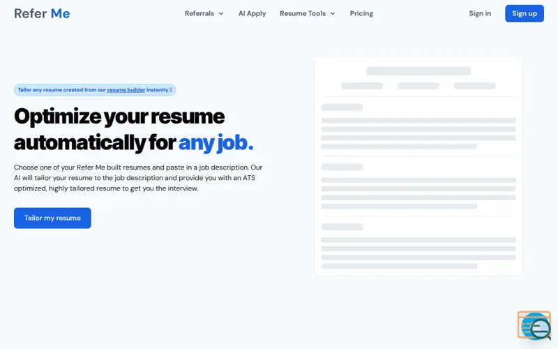Screenshot of Refer, a launch using Chakra UI