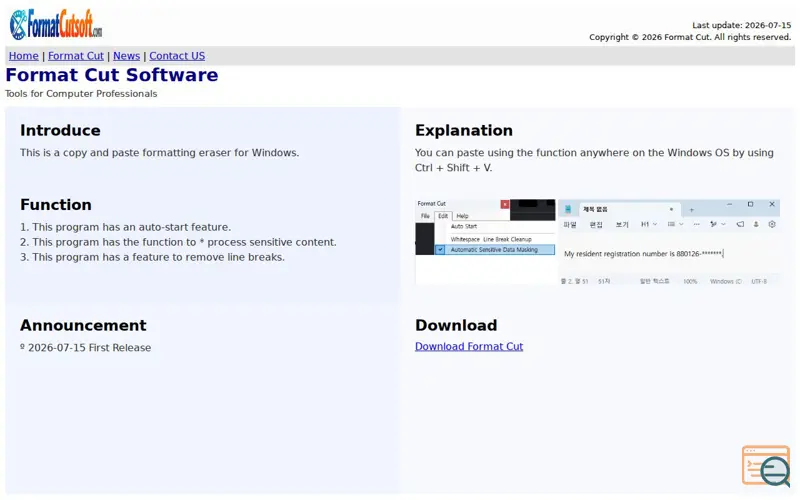 Screenshot of Formatcutsoft