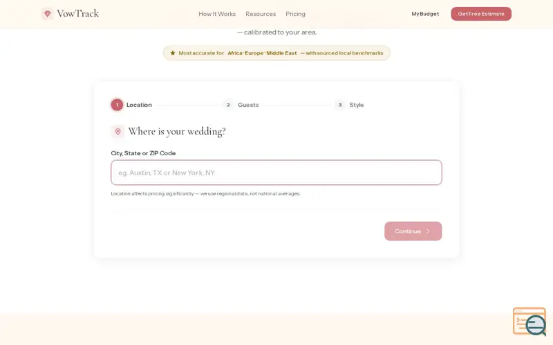 Screenshot of VowTrack