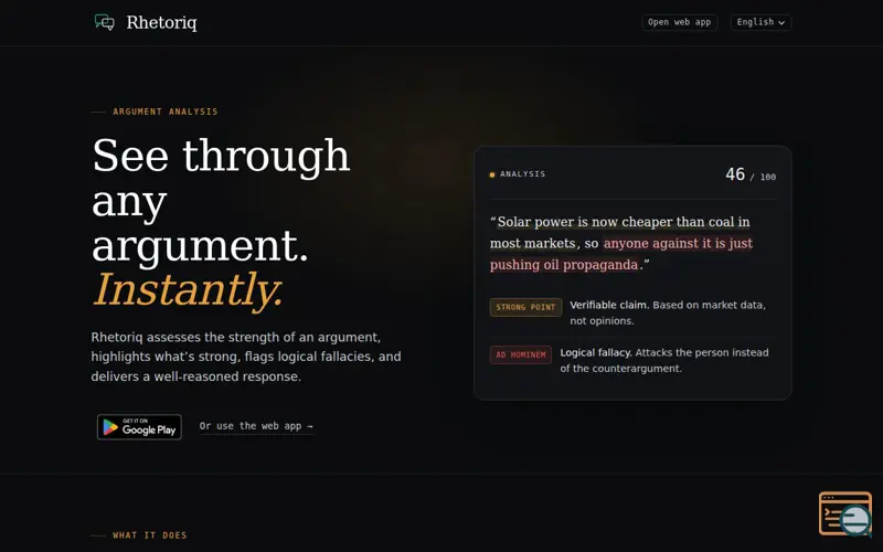 Screenshot of Rhetoriq