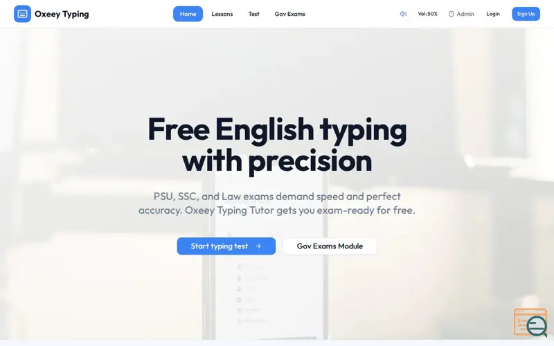 Screenshot of Oxeey Typing Practice