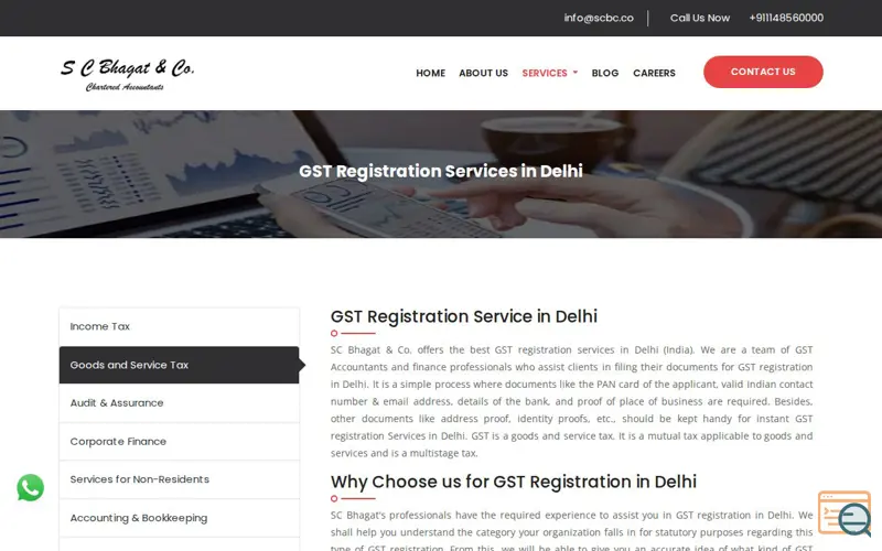 Screenshot of SC Bhagat & Co.
