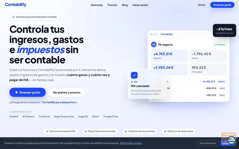 Screenshot of Contabilify