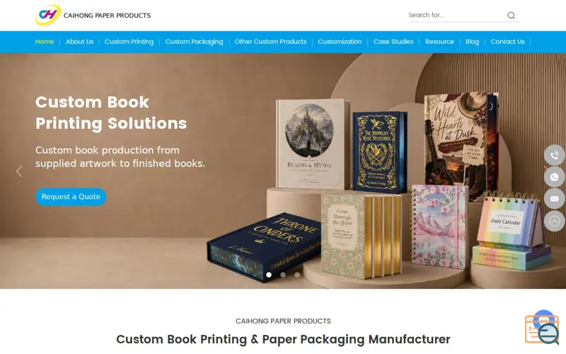 Screenshot of Caihong Paper Products