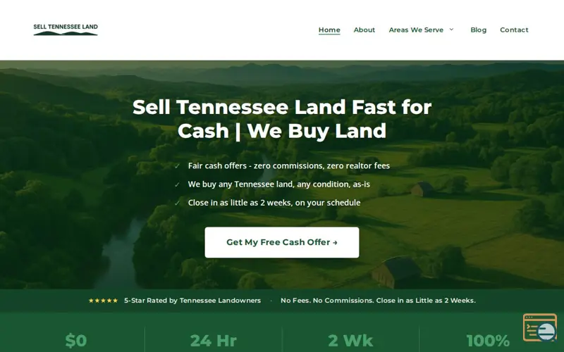 Screenshot of Sell Tennessee Land