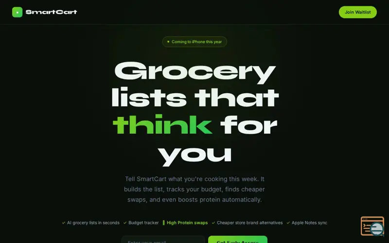 Screenshot of SmartCart — Grocery Lists That Think