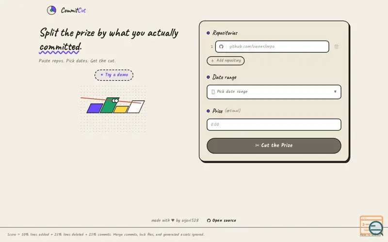 Screenshot of CommitCut