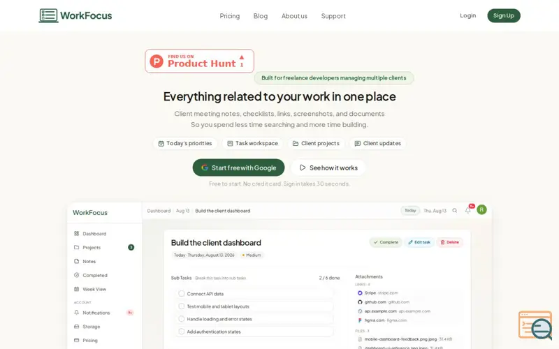 Screenshot of WorkFocus